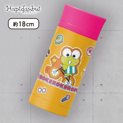 【けろけろけろっぴ】はぴだんぶい ポップステッカーステンレスボトル