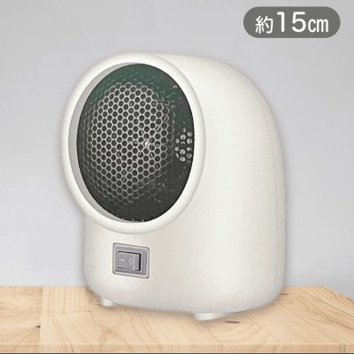 【ホワイト】ファンヒーター　ラウンドタイプ