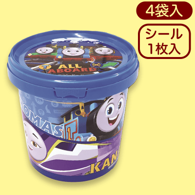 【ブルー】機関車トーマスプリントミニバケツ※賞味期限:2023/5/21