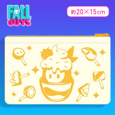 【オレンジ】Fall Guys　モアプラスレザー風ポーチ