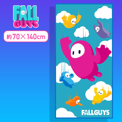【ブルー】Fall Guys　プレミアムバスタオル