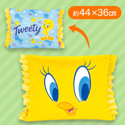 【ブルー】トゥイーティー スクエアクッション