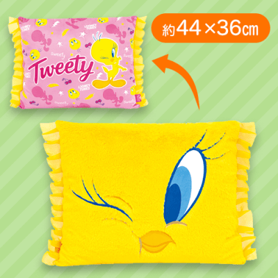 【ピンク】トゥイーティー スクエアクッション