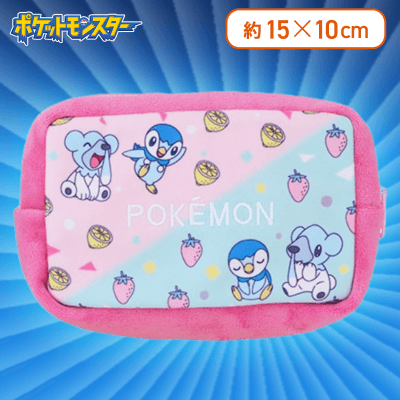 【ピンク×ブルー】ポケットモンスターカラフルスクエアポーチ