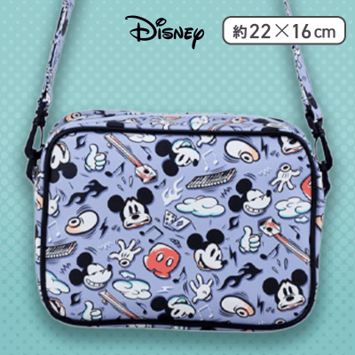 【ミッキー】ミッキー＆フレンズ　プラチナムザッカPUレザーショルダーバッグ