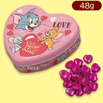 トムとジェリーハート缶(ハートチョコ入)※賞味期限:2023/12/25