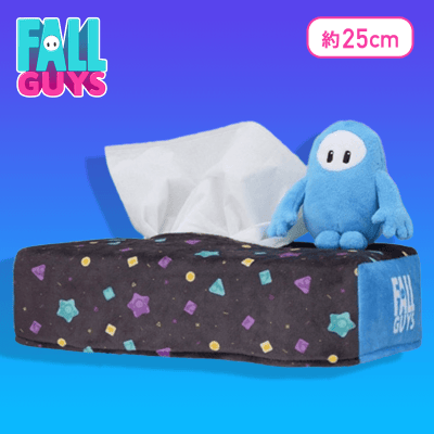 【ブルー】Fall Guys　プレミアムティッシュボックスカバー