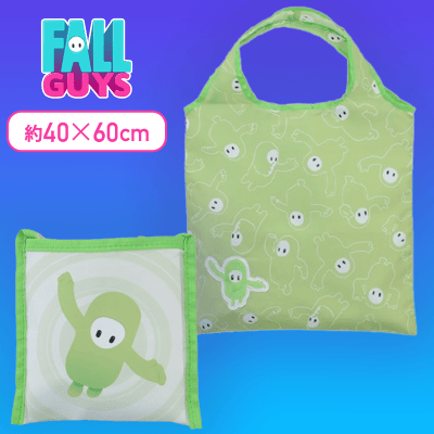 【グリーン】Fall Guys　モアプラスアップリケ刺繍バッグ