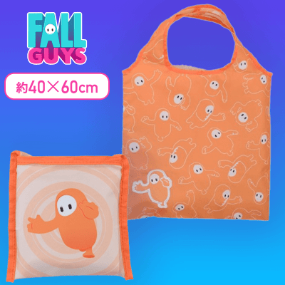 【オレンジ】Fall Guys　モアプラスアップリケ刺繍バッグ