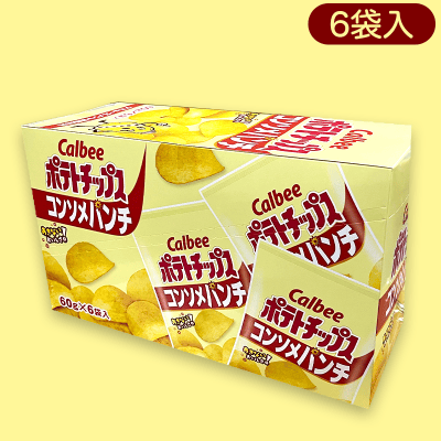 【コンソメ】ポテトチップス6P鬼盛りBOX※賞味期限:2023/7