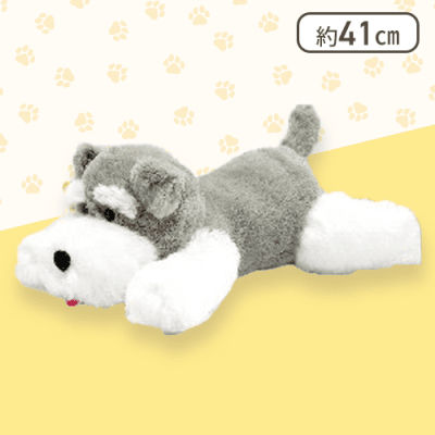 【ボブ舌出し】くったりシュナウザー寝そべりJB