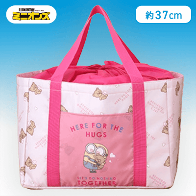 【ピンク】ミニオン　プレミアムカゴバッグ　〜ボブ＆ティム〜