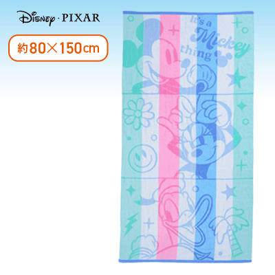 【ミッキー＆フレンズ】ディズニー＆ピクサーキャラクター　プラチナムザッカジャカードタオル