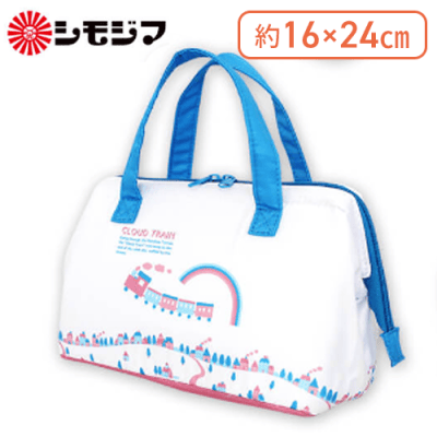 【ブルー】シモジマがまぐちランチトートバッグ