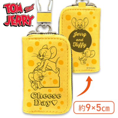 【イエロー】トム＆ジェリー　カラビナ付ミニケース3