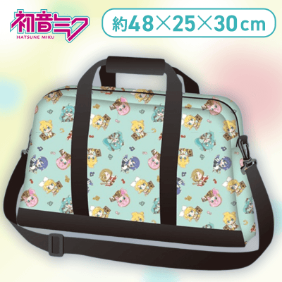 【ブルーグリーン】初音ミクシリーズ　プラチナムザッカビッグボストンバッグ“初音ミク”～ライブVer.～