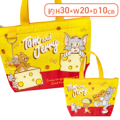 【イエロー×レッド】トムとジェリー ランチバッグ(アクリル付)ver2