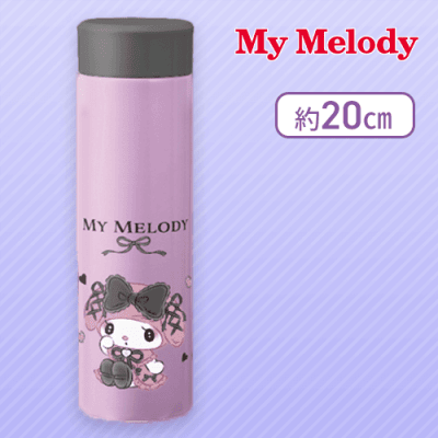 【マイメロディ】 マイメロディ・クロミ 真夜中のメロクロスリムステンレスボトル