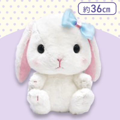 【ホワイト】ぽてうさろっぴーパステルリボンBIG