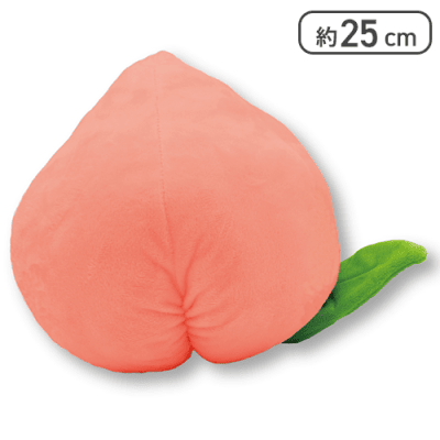 【レッド】桃ミドルBIGぬいぐるみ
