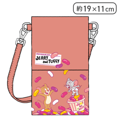 【ピンク】トムとジェリー スマホショルダーバッグ