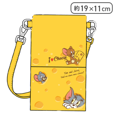 【イエロー】トムとジェリー スマホショルダーバッグ