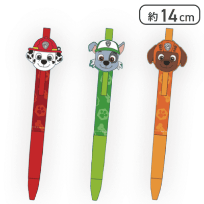 【マーシャル&ロッキー&ズーマ】パウ・パトロールラバーマスコット付きボールペン