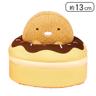【とんかつ】すみっコぐらし ドーナツ型ぬいぐるみポーチ