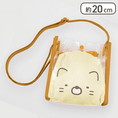 【ねこ】すみっコぐらし フェイス クリアバッグ＆巾着セット