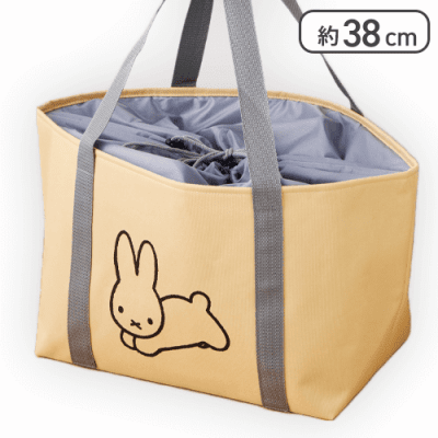 【ベージュ】ブルーナアニマル アルミシート付きショッピングバッグ うさぎver.