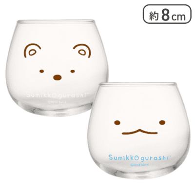 【しろくま＋とかげ】すみっコぐらし フェイス ゆらゆらペアグラス