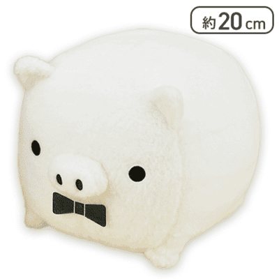 【しろ(リボン)】MONOKURO BOO ふわふわぬいぐるみBIG