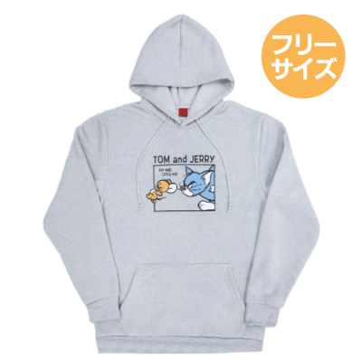 【グレー】トムとジェリー パーカー