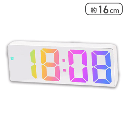 【ホワイト】グラデーションデジタルクロック