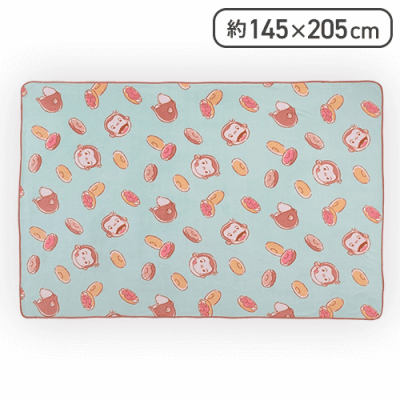 おさるのジョージ プラチナムザッカふわふわビッグ毛布-ドーナツ-