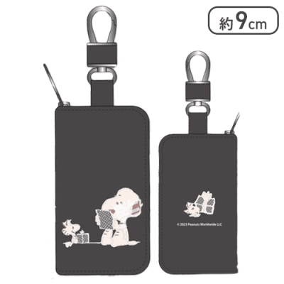 【チャコールグレー】スヌーピー カラビナ付きミニケース6