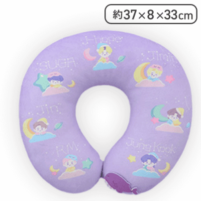 【ライトパープル】TinyTAN プレミアムネッククッション Sweet Dreams