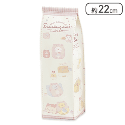 【クリーム】すみっコぐらし おうちでくまカフェ 牛乳パックポーチ