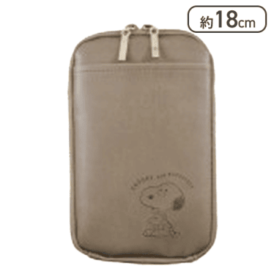 【ブラウン】スヌーピー ウォレットショルダーポーチ