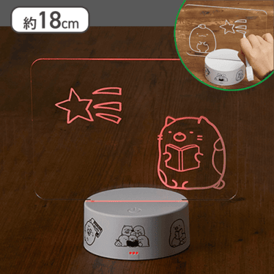 【ねこ】すみっコぐらし すみっコのおべんきょう 光るお絵描きクリアボード