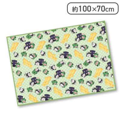 【グリーン】パペットマペット フリースブランケット