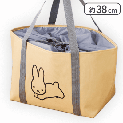 【ベージュ】ブルーナアニマル アルミシート付きショッピングバッグ うさぎver.