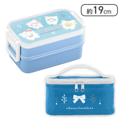 【バッグブルー】サンリオキャラクターズ ふわふわスノー保冷バッグ付きランチボックス