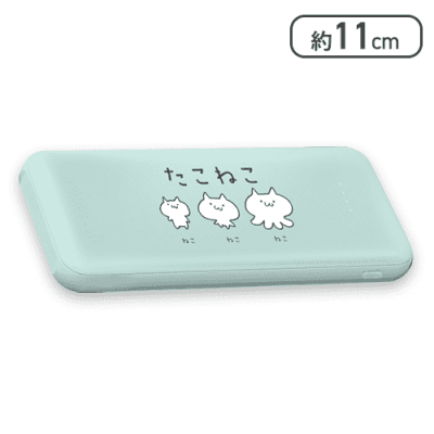 【グリーン】たこねこ　モバイルバッテリー5000mAh