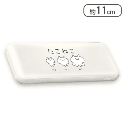 【ホワイト】たこねこ　モバイルバッテリー5000mAh