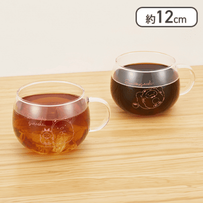 【あか】すみっコぐらし おうちでくまカフェ 耐熱ガラスマグセット