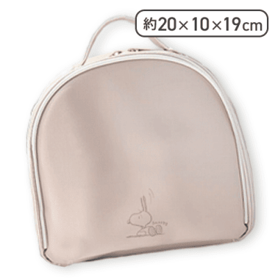 【サーモンピンク】スヌーピー ハーフラウンドバニティポーチ