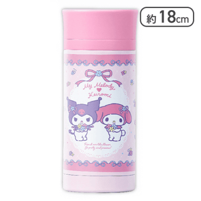 【ピンク】マイメロディ クロミ パステルフラワーステンレスボトル