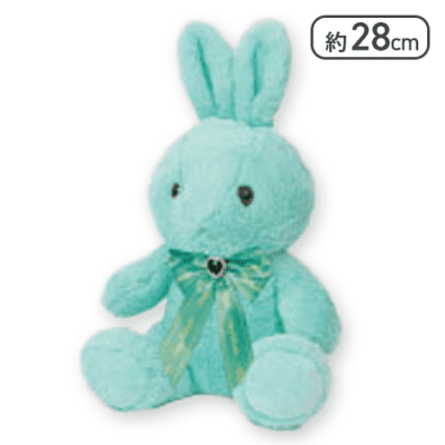 【エメラルド(5月)】Happy Birthcolor Pastel Rabbit 28cm 〜DoubleRibbon〜