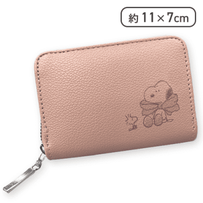 【ベージュローズ】スヌーピー コンパクトファスナーウォレット3